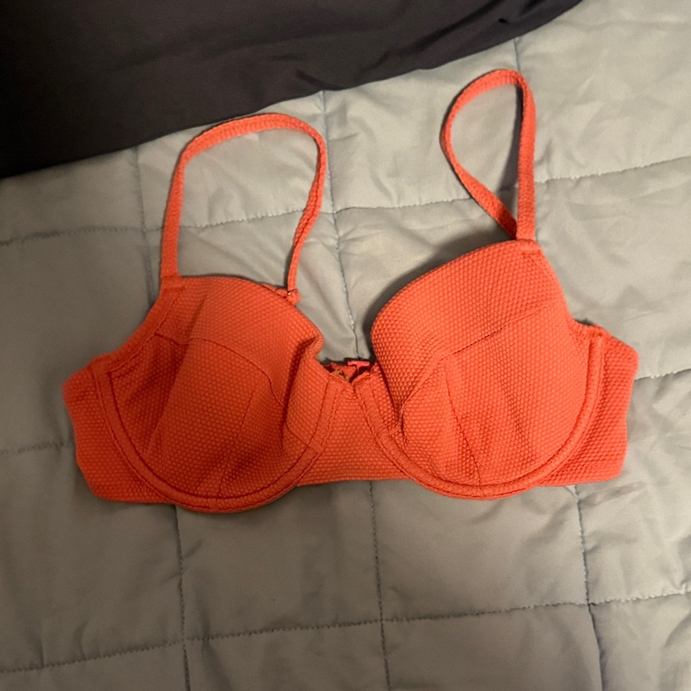 Old Navy Orange Textured Bikini Top